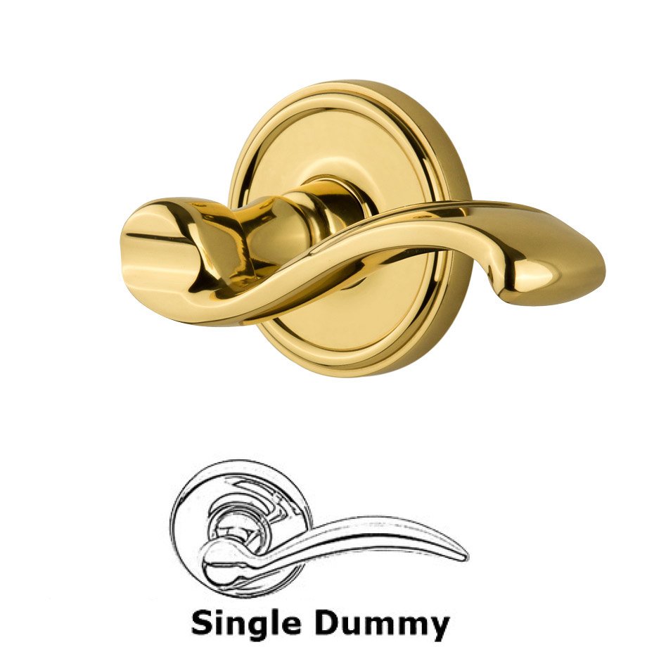 Grandeur Single Dummy Georgetown Rosette with Portofino Right Handed Lever in Lifetime Brass