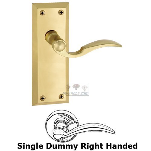 Grandeur Single Dummy Fifth Avenue Plate with Bellagio Right Handed Lever in Lifetime Brass