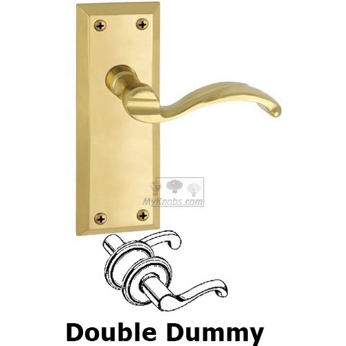 Grandeur Double Dummy Fifth Avenue Plate with Portofino Left Handed Lever in Lifetime Brass