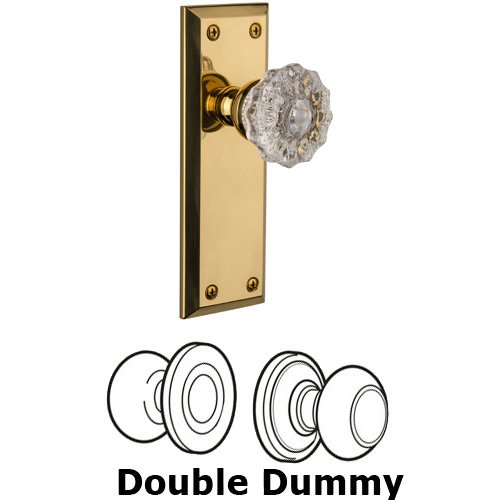 Grandeur Double Dummy Knob - Fifth Avenue Plate with Versailles Door Knob in Lifetime Brass
