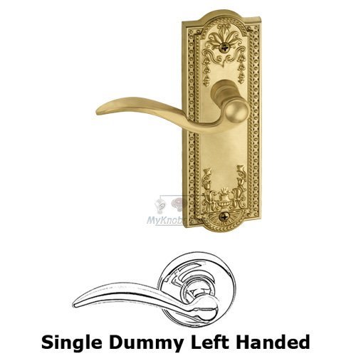Grandeur Single Dummy Parthenon Plate with Bellagio Left Handed Lever in Lifetime Brass