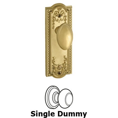 Grandeur Single Dummy Knob - Parthenon Plate with Eden Prairie Door Knob in Lifetime Brass