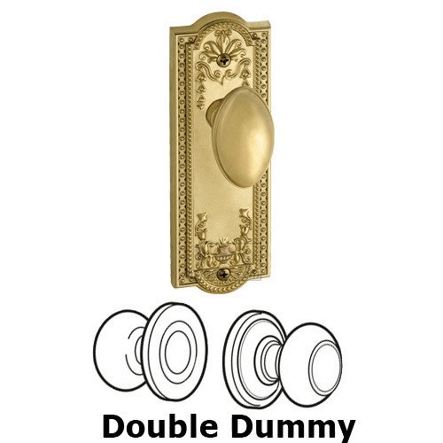 Grandeur Double Dummy Knob - Parthenon Plate with Eden Prairie Door Knob in Lifetime Brass
