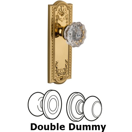 Grandeur Double Dummy Knob - Parthenon Plate with Versailles Door Knob in Lifetime Brass