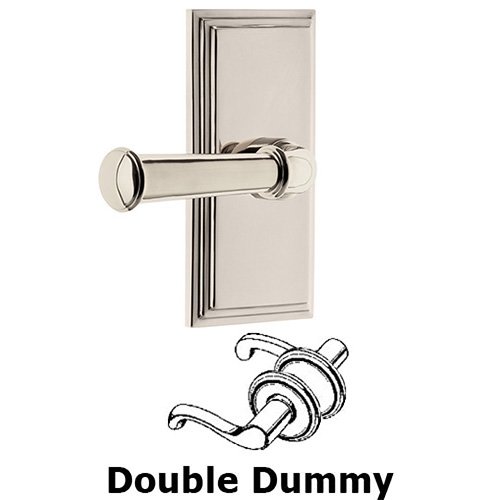 Grandeur Double Dummy Carre Plate with Georgetown Lever in Polished Nickel