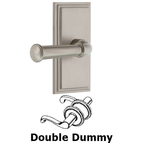 Grandeur Double Dummy Carre Plate with Georgetown Lever in Satin Nickel