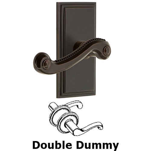 Grandeur Double Dummy Carre Plate with Newport Right Handed Lever in Timeless Bronze