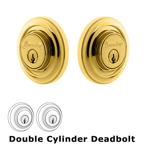 Grandeur Grandeur Double Cylinder Deadbolt with Circulaire Plate in Lifetime Brass
