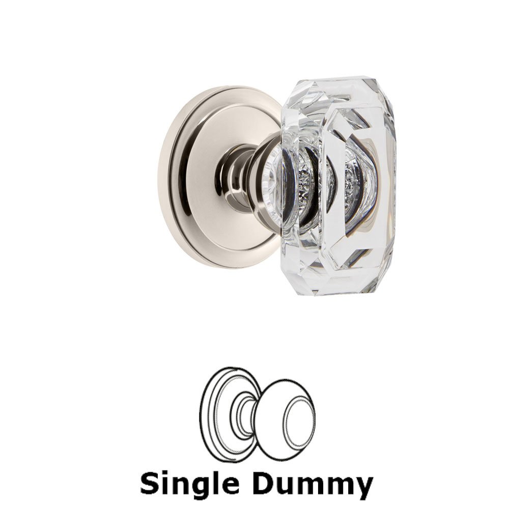 Grandeur Circulaire - Dummy Knob with Baguette Clear Crystal Knob in Polished Nickel
