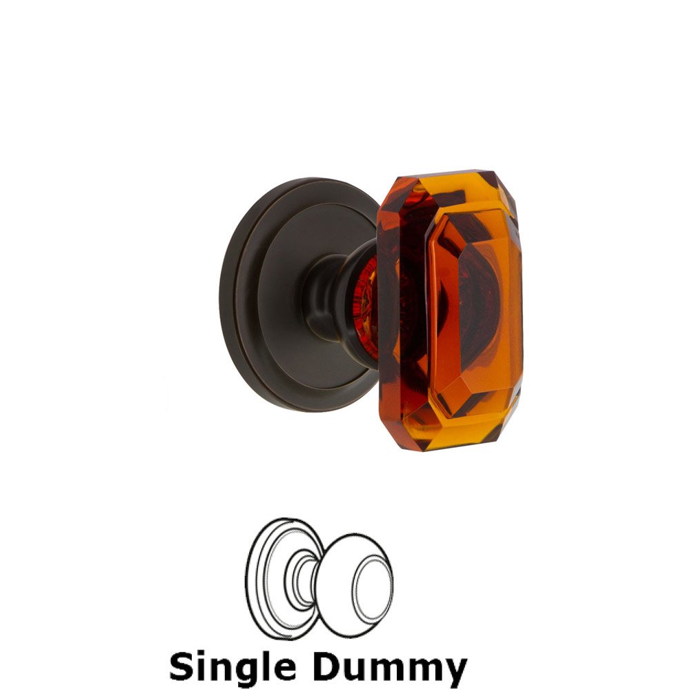 Grandeur Circulaire - Dummy Knob with Baguette Amber Crystal Knob in Timeless Bronze