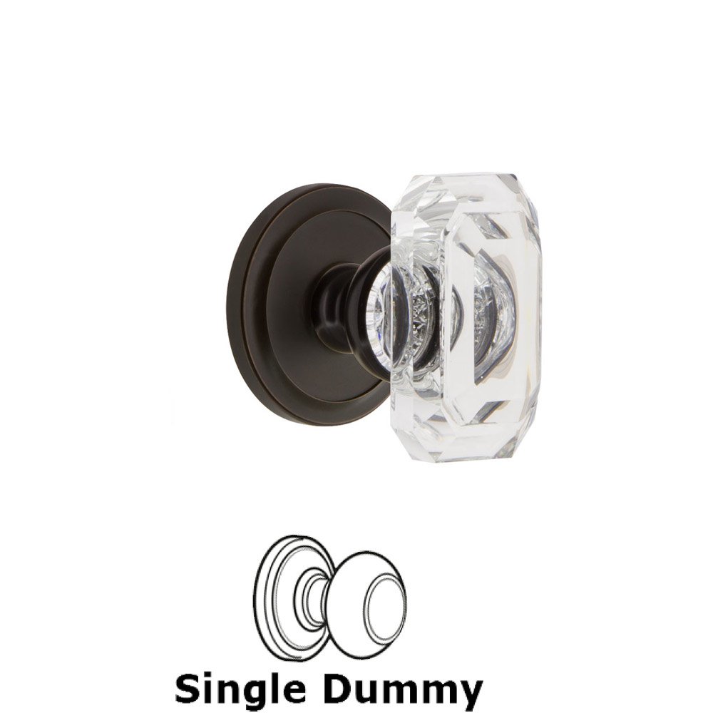 Grandeur Circulaire - Dummy Knob with Baguette Clear Crystal Knob in Timeless Bronze