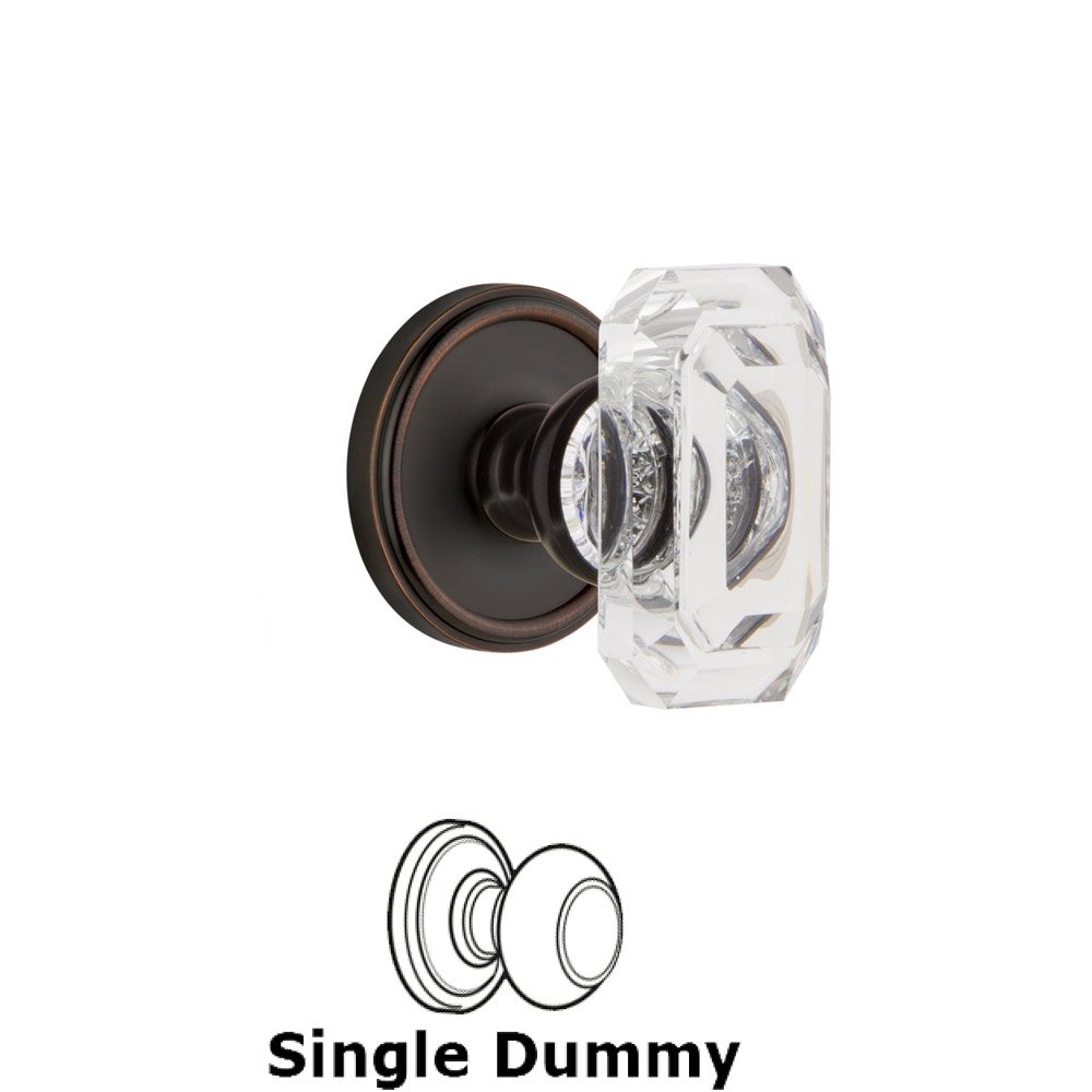 Grandeur Georgetown - Dummy Knob with Baguette Clear Crystal Knob in Timeless Bronze