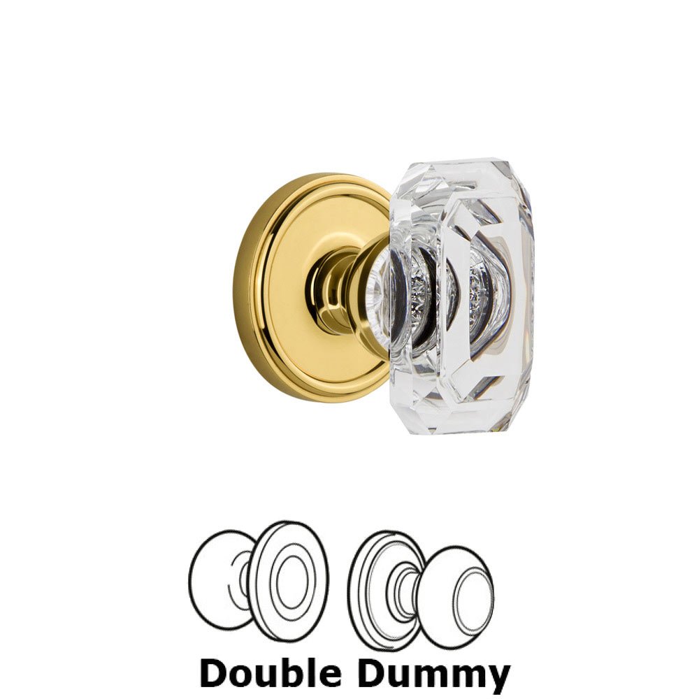 Grandeur Georgetown - Double Dummy Knob with Baguette Clear Crystal Knob in Lifetime Brass