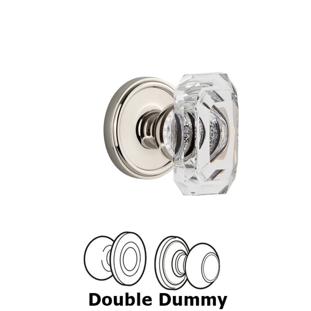 Grandeur Georgetown - Double Dummy Knob with Baguette Clear Crystal Knob in Polished Nickel