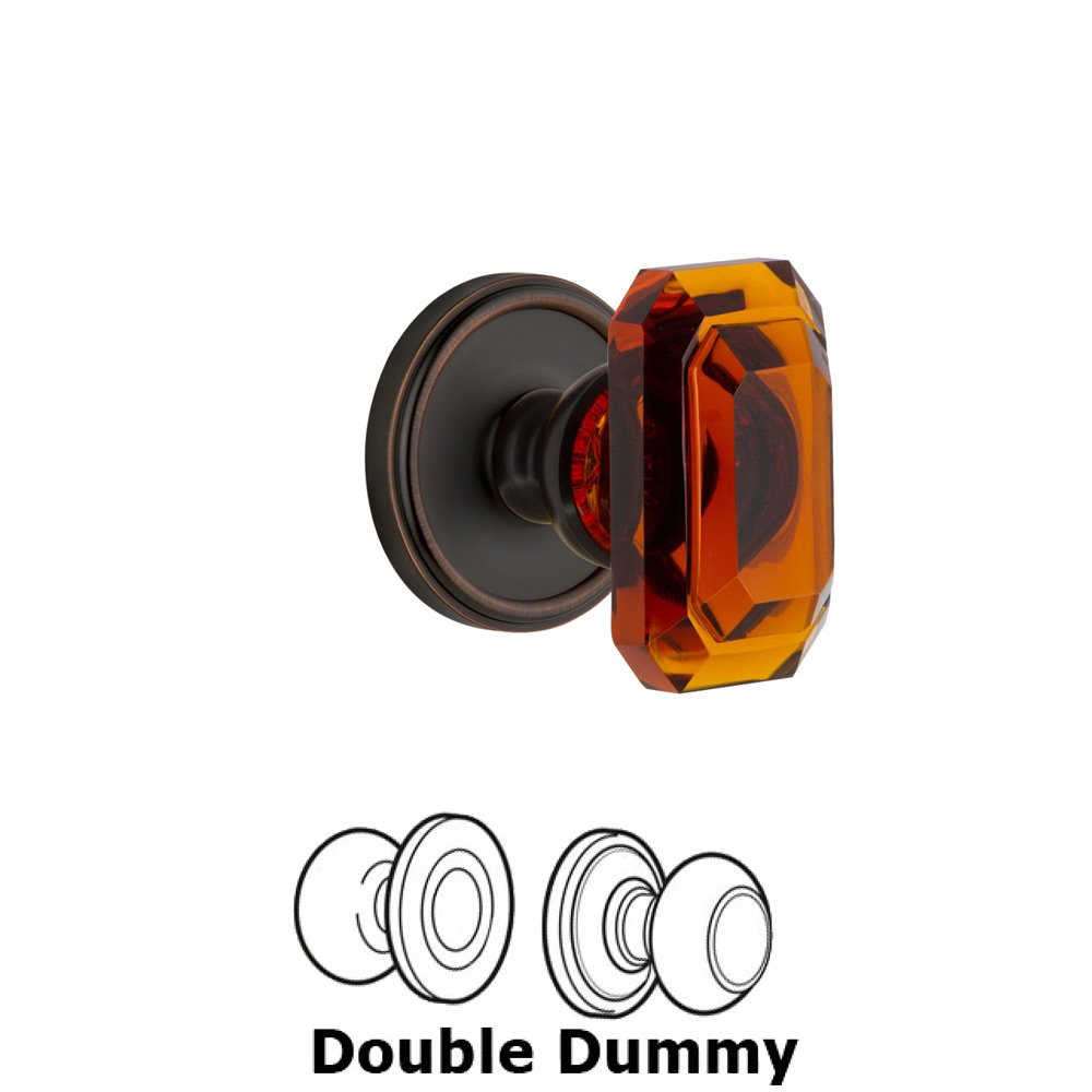 Grandeur Georgetown - Double Dummy Knob with Baguette Amber Crystal Knob in Timeless Bronze
