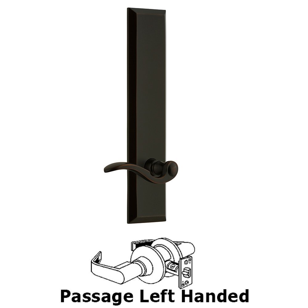 Grandeur Passage Fifth Avenue Tall with Bellagio Left Handed Lever in Timeless Bronze