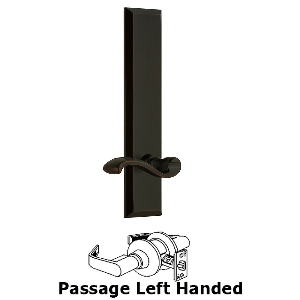 Grandeur Passage Fifth Avenue Tall with Portofino Left Handed Lever in Timeless Bronze