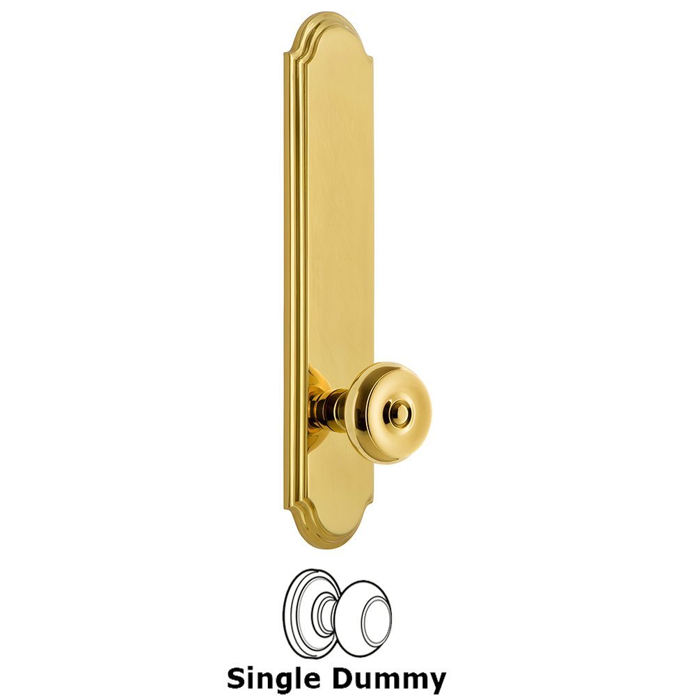 Grandeur Tall Plate Dummy with Bouton Knob in Lifetime Brass