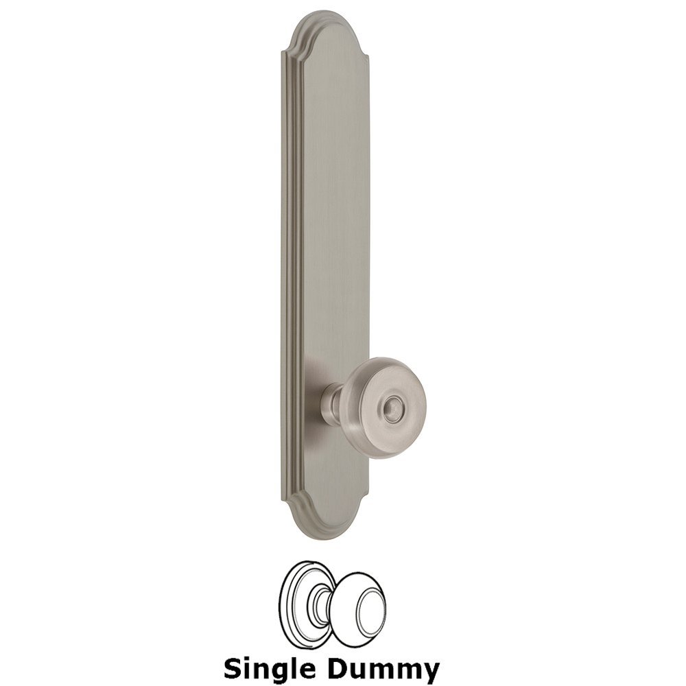Grandeur Tall Plate Dummy with Bouton Knob in Satin Nickel
