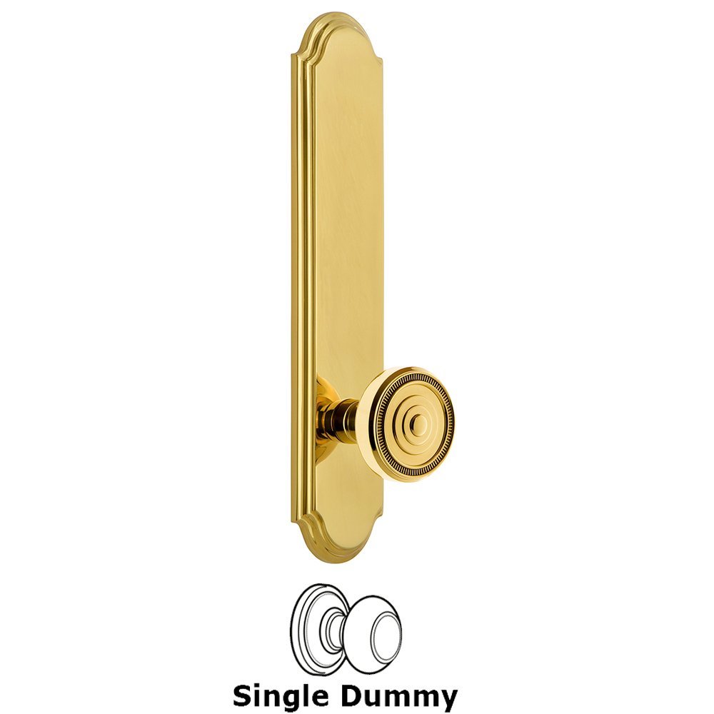 Grandeur Tall Plate Dummy with Soleil Knob in Lifetime Brass