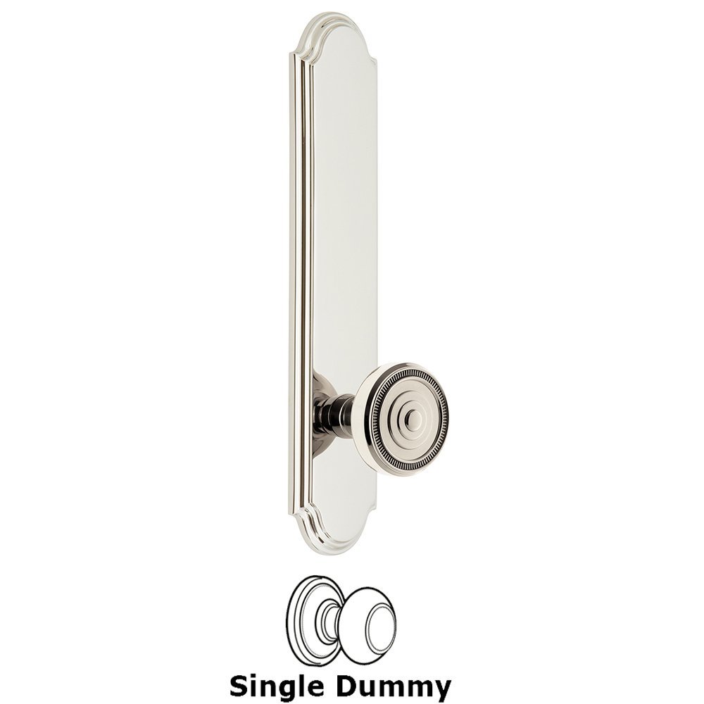 Grandeur Tall Plate Dummy with Soleil Knob in Polished Nickel