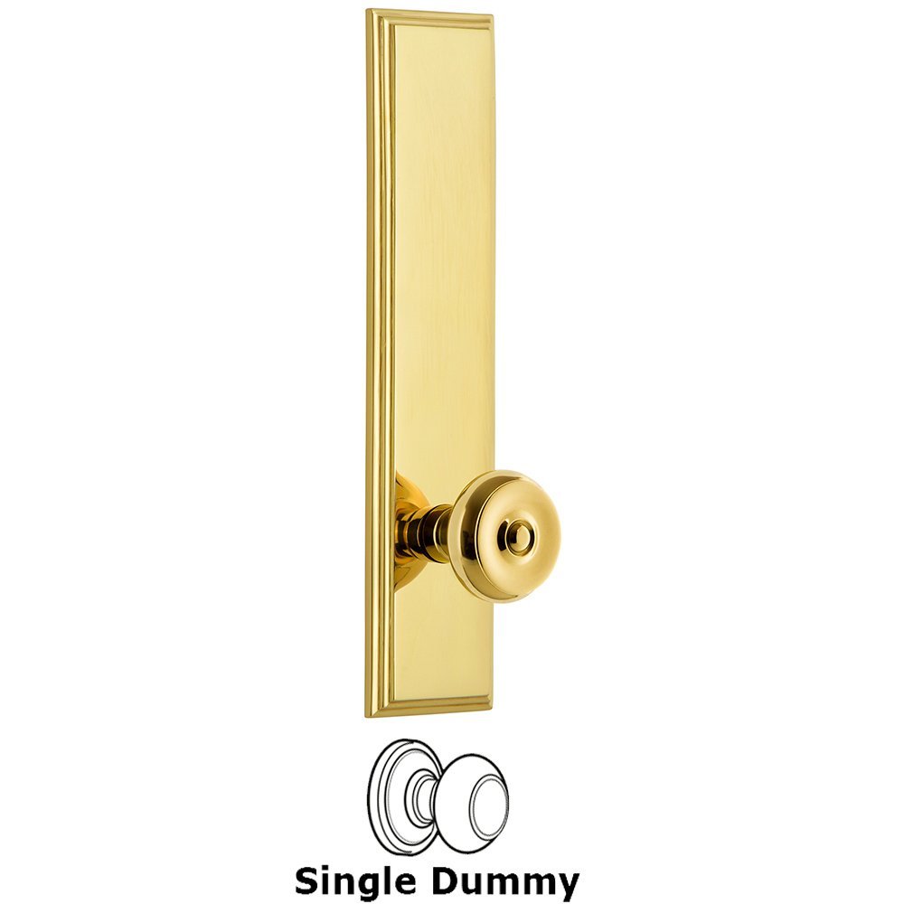 Grandeur Dummy Carre Tall Plate with Bouton Knob in Lifetime Brass