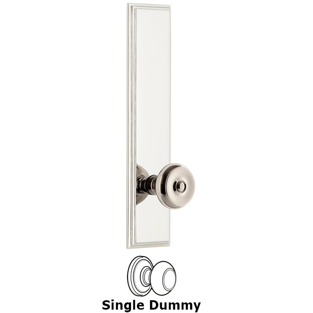 Grandeur Dummy Carre Tall Plate with Bouton Knob in Polished Nickel