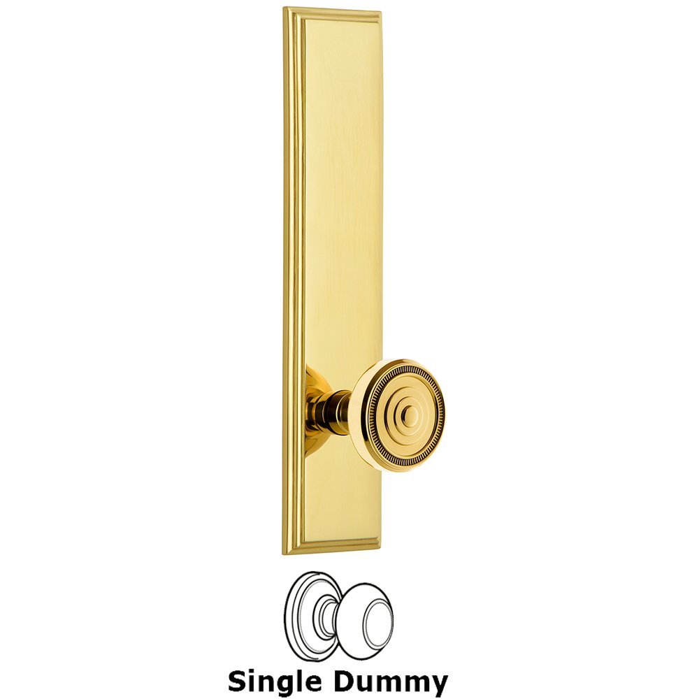 Grandeur Dummy Carre Tall Plate with Soleil Knob in Lifetime Brass