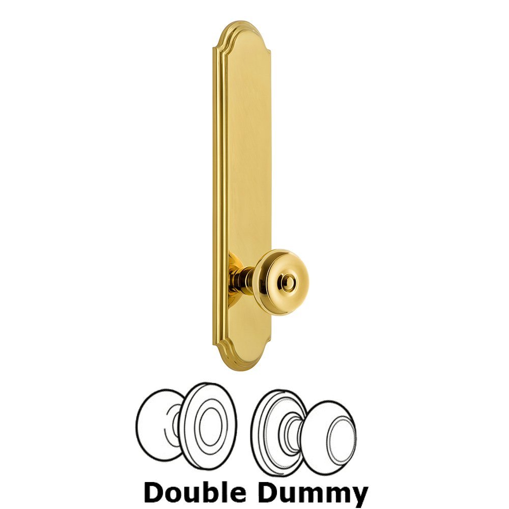 Grandeur Tall Plate Double Dummy with Bouton Knob in Lifetime Brass