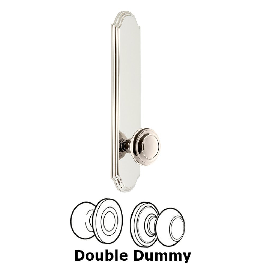 Grandeur Tall Plate Double Dummy with Circulaire Knob in Polished Nickel