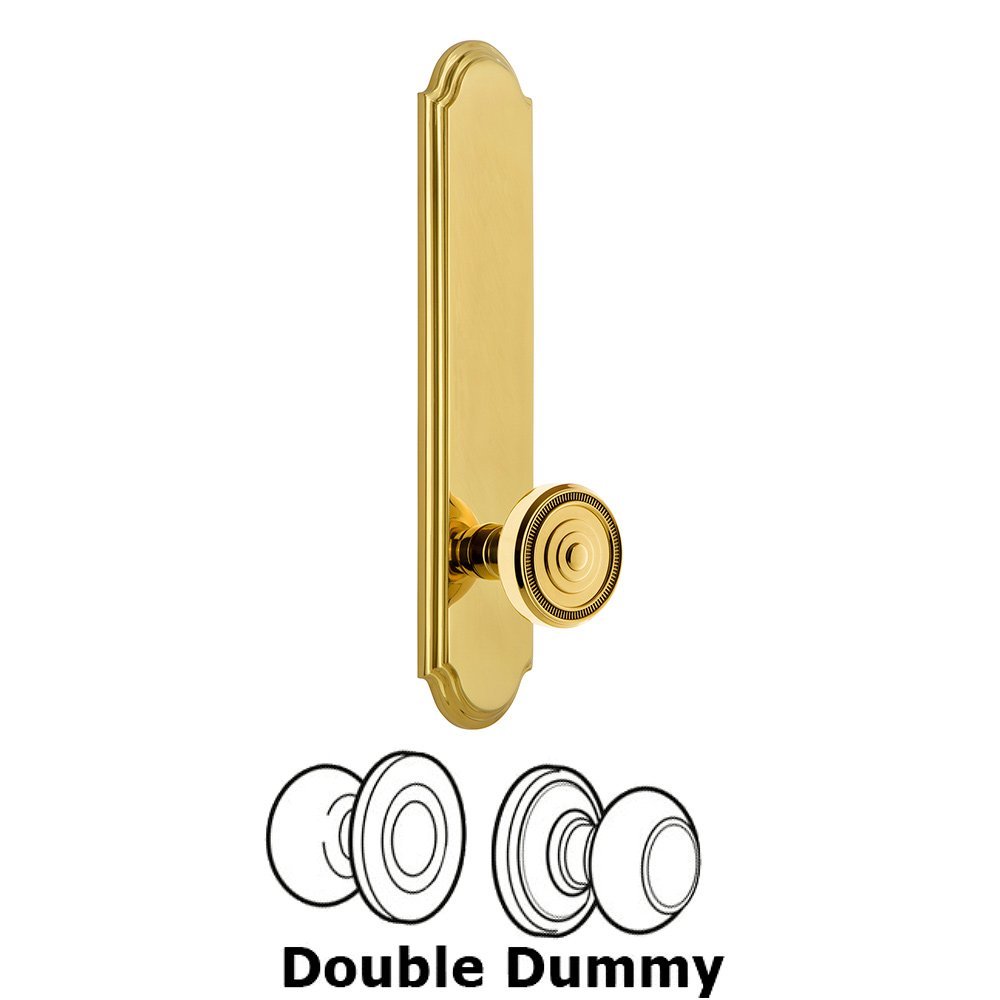 Grandeur Tall Plate Double Dummy with Soleil Knob in Lifetime Brass