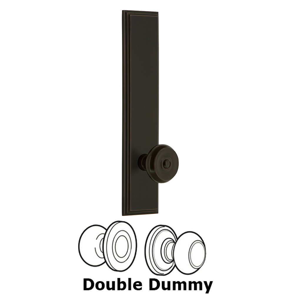 Grandeur Double Dummy Carre Tall Plate with Bouton Knob in Timeless Bronze