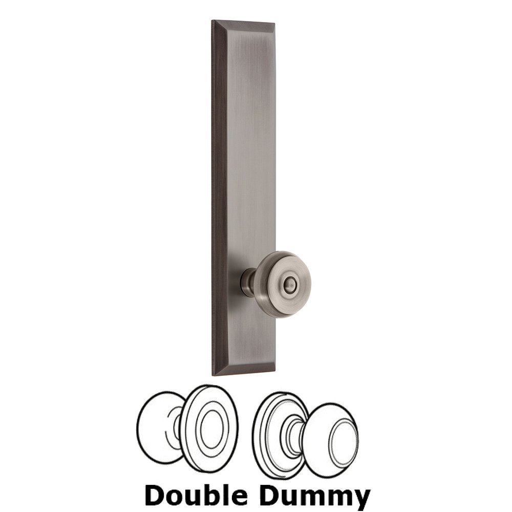 Grandeur Double Dummy Fifth Avenue Tall with Bouton Knob in Antique Pewter