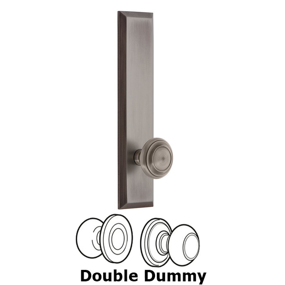 Grandeur Double Dummy Fifth Avenue Tall with Circulaire Knob in Antique Pewter