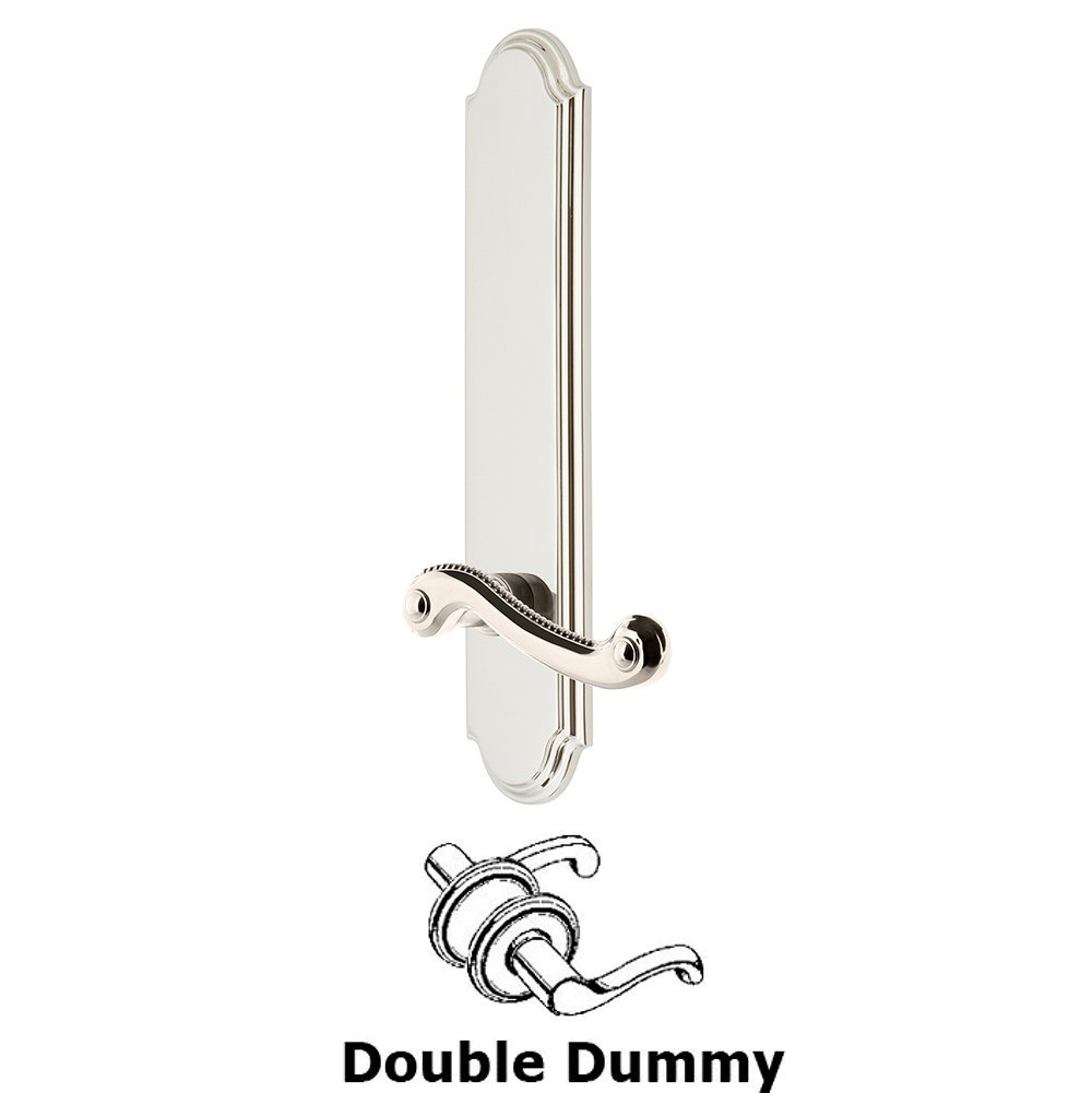 Grandeur Tall Plate Double Dummy with Newport Lever in Polished Nickel