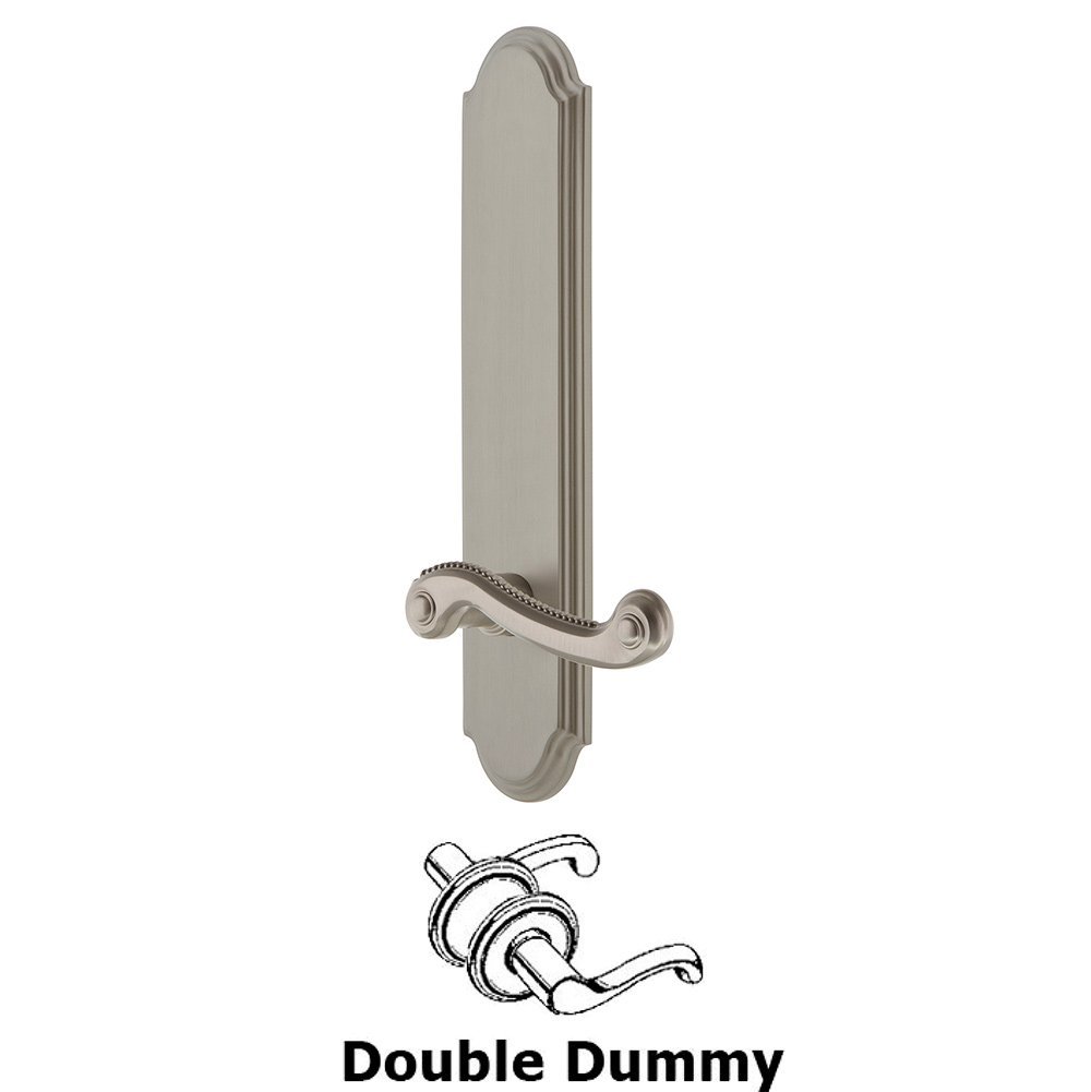 Grandeur Tall Plate Double Dummy with Newport Lever in Satin Nickel