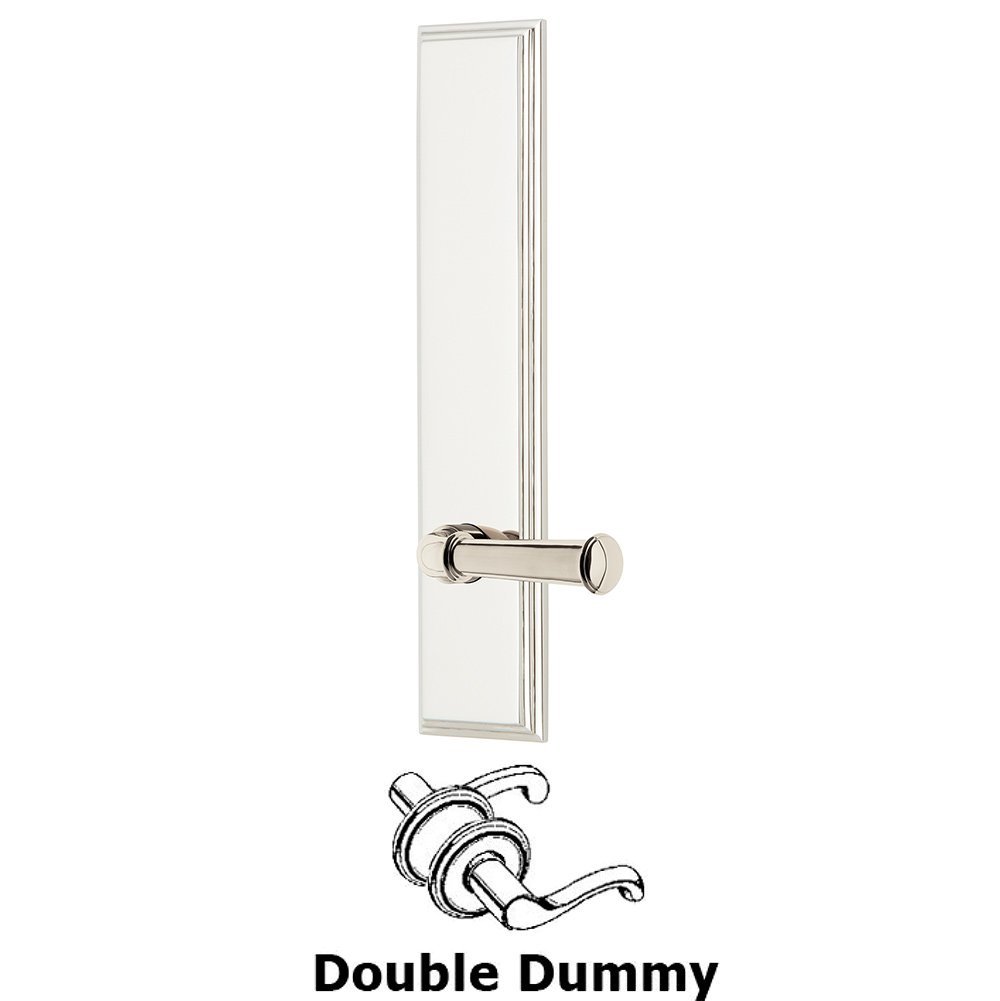 Grandeur Double Dummy Carre Tall Plate with Georgetown Lever in Polished Nickel