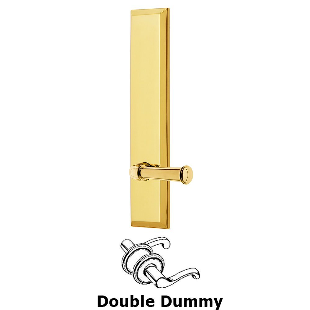 Grandeur Double Dummy Fifth Avenue Tall with Georgetown Left Handed Lever in Polished Brass