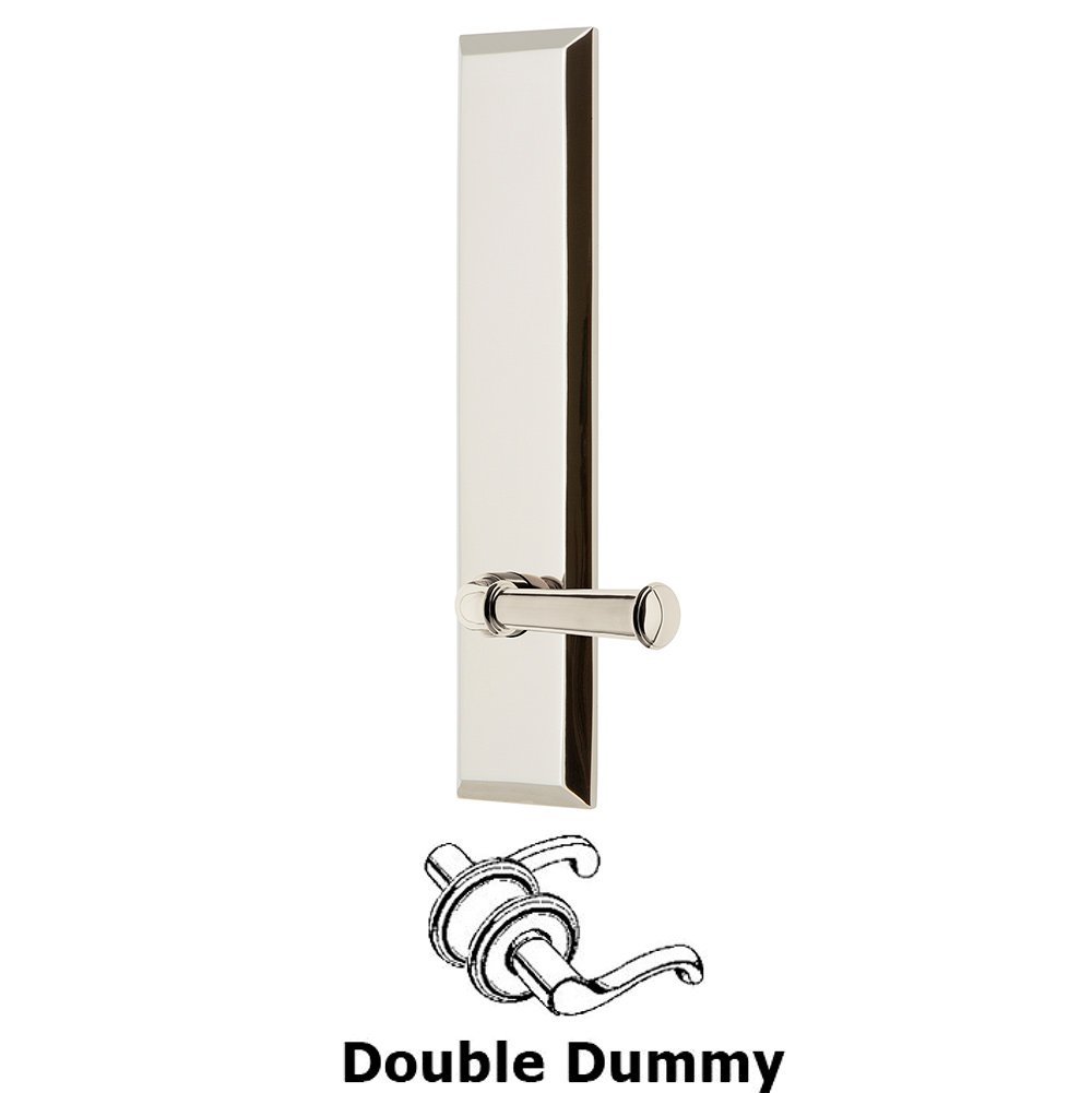 Grandeur Double Dummy Fifth Avenue Tall with Georgetown Right Handed Lever in Polished Nickel