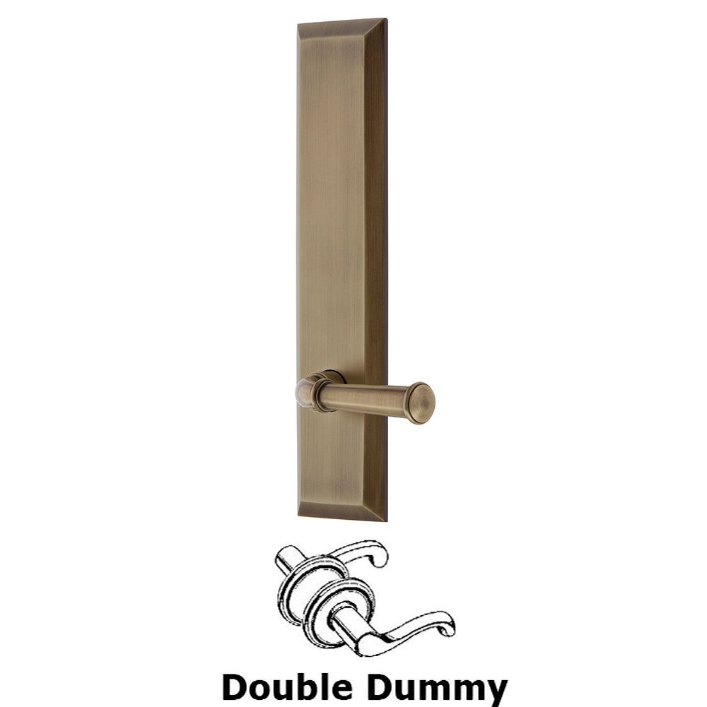Grandeur Double Dummy Fifth Avenue Tall with Georgetown Left Handed Lever in Vintage Brass