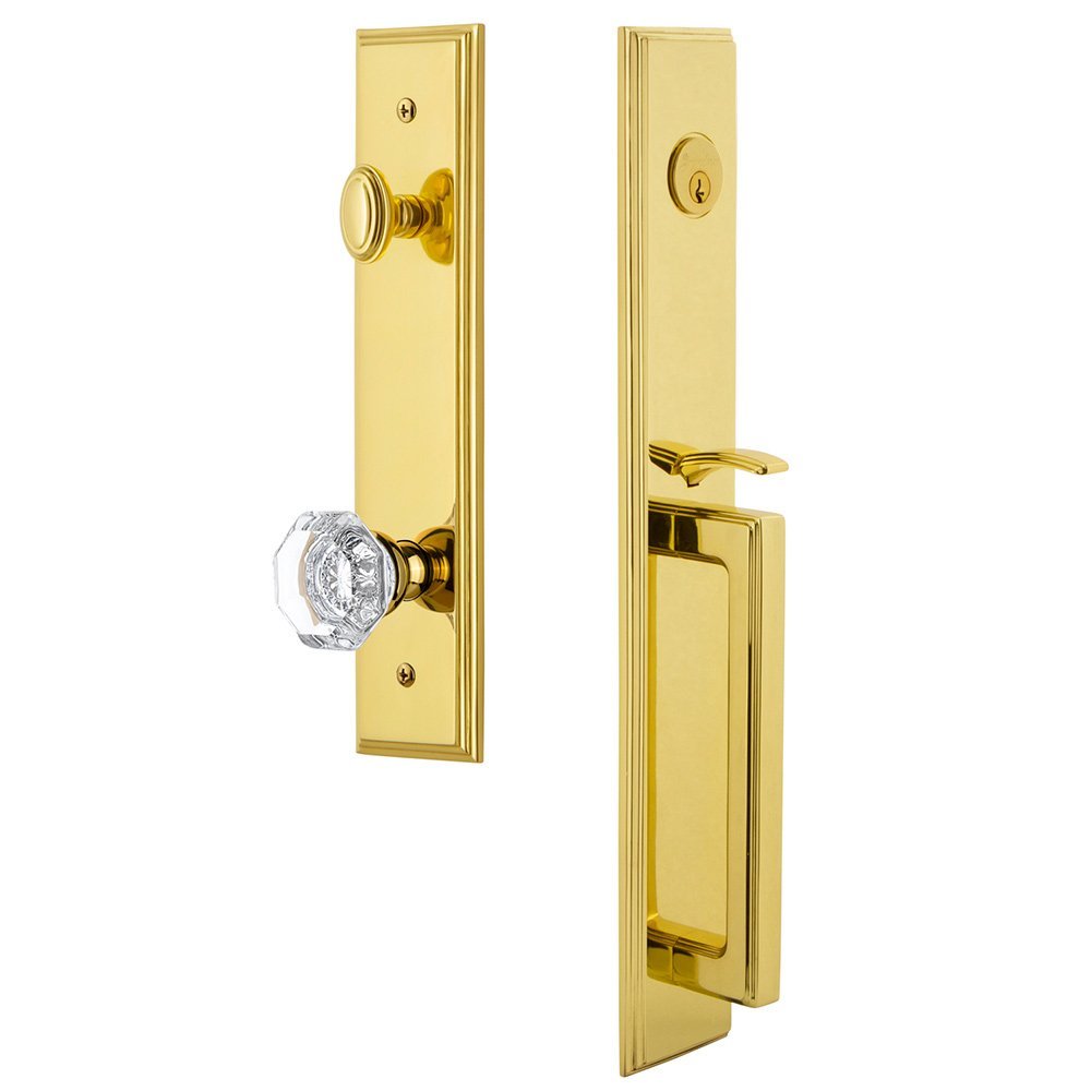 Grandeur One-Piece Handleset with D Grip and Chambord Knob in Lifetime Brass