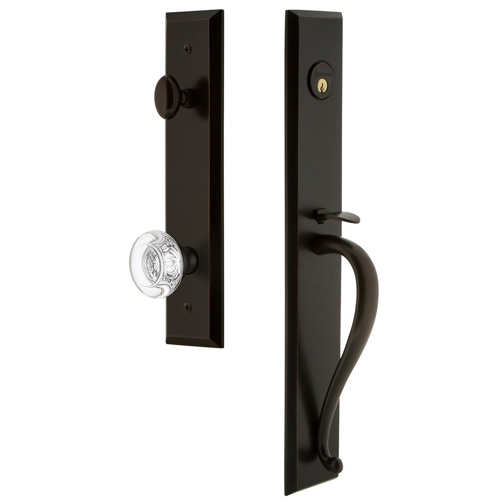 Grandeur One-Piece Handleset with S Grip and Bordeaux Knob in Timeless Bronze