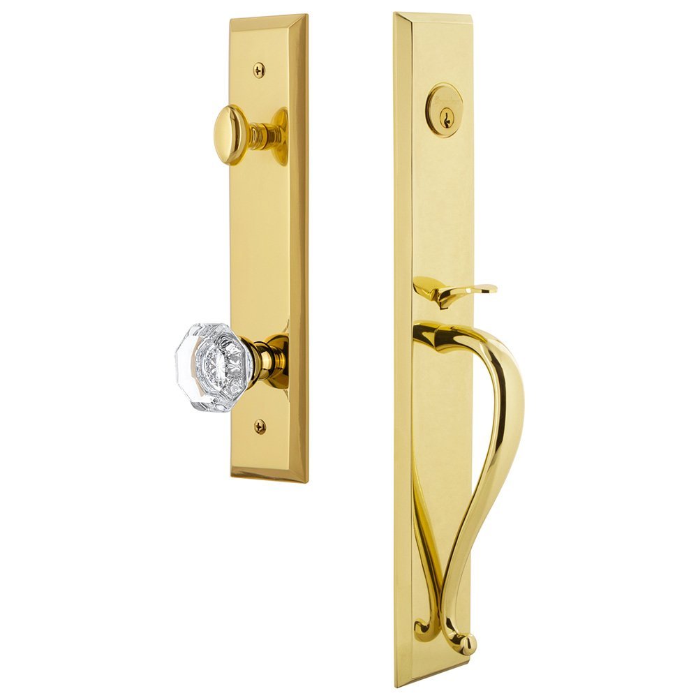Grandeur One-Piece Handleset with S Grip and Chambord Knob in Lifetime Brass