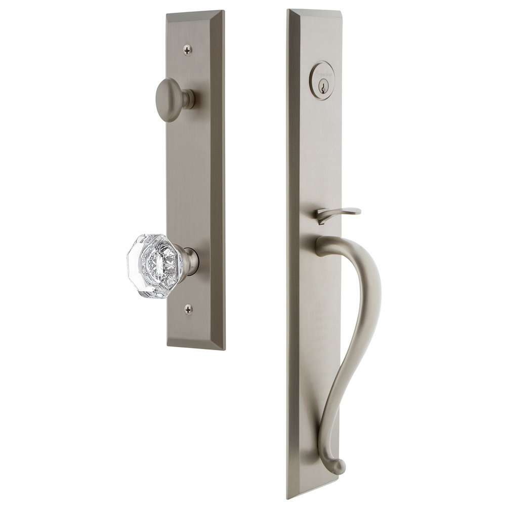 Grandeur One-Piece Handleset with S Grip and Chambord Knob in Satin Nickel