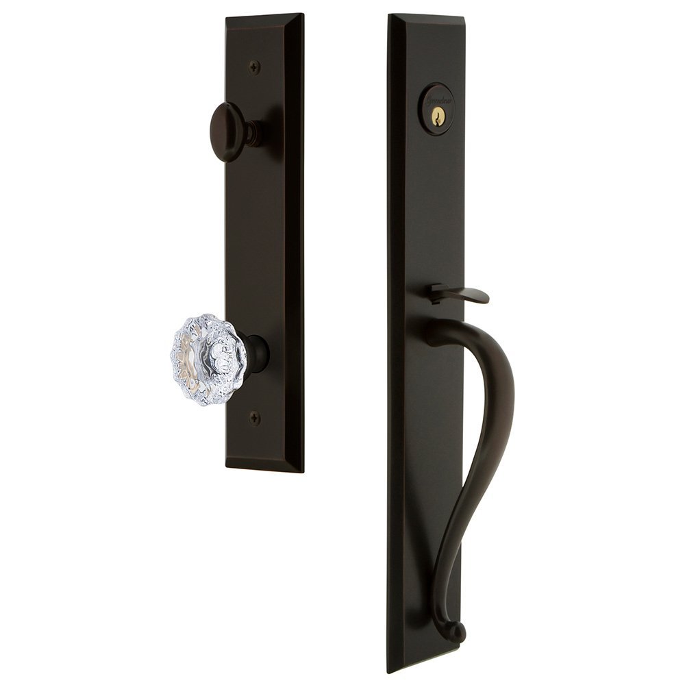 Grandeur One-Piece Handleset with S Grip and Fontainebleau Knob in Timeless Bronze