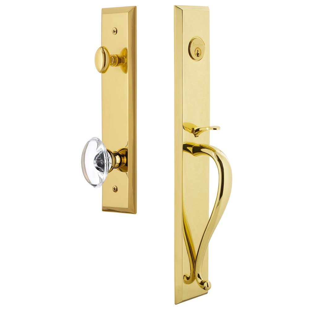 Grandeur One-Piece Handleset with S Grip and Provence Knob in Lifetime Brass