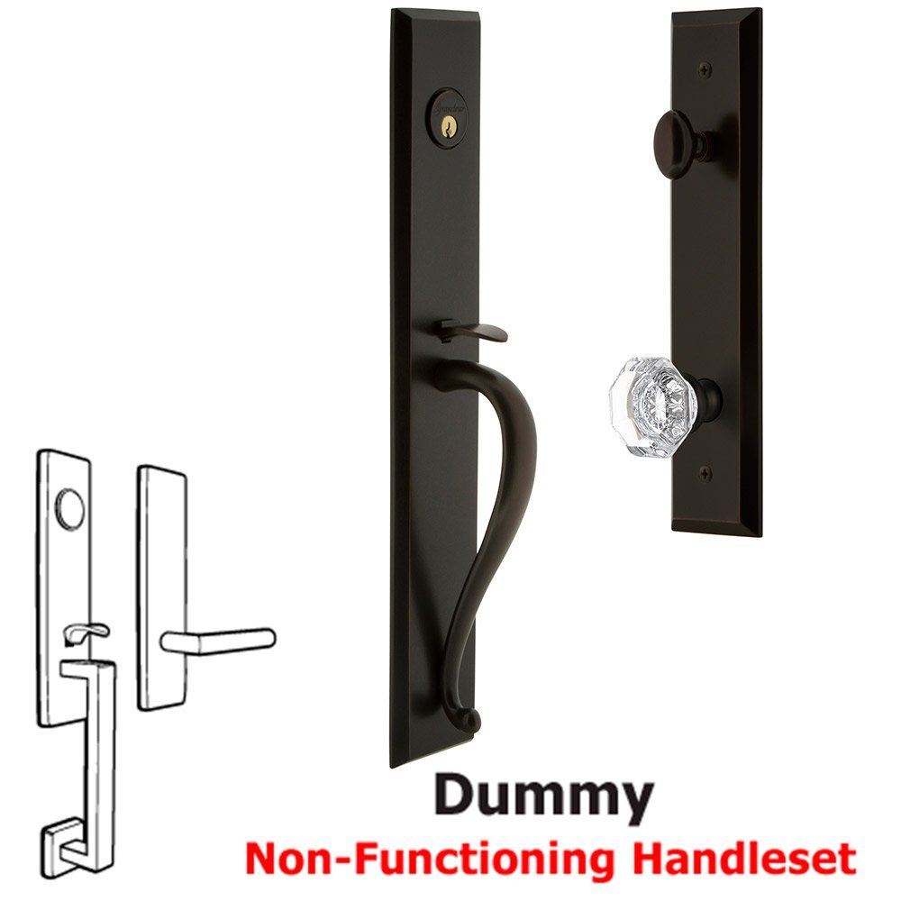 Grandeur One-Piece Dummy Handleset with S Grip and Chambord Knob in Timeless Bronze