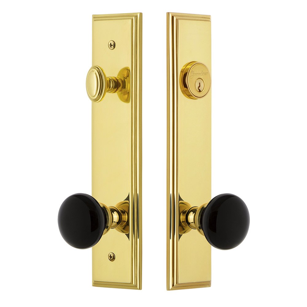 Grandeur Tall Plate Complete Entry Set with Coventry Knob in Lifetime Brass
