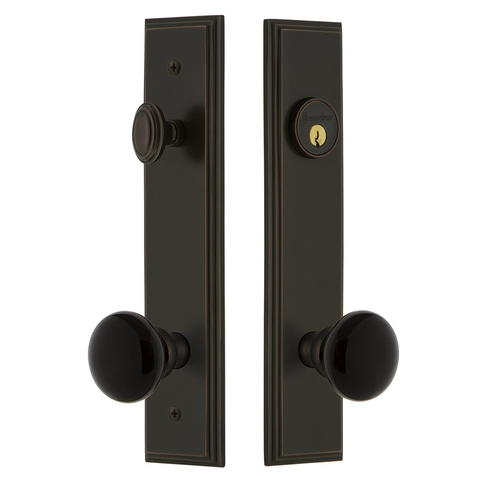 Grandeur Tall Plate Complete Entry Set with Coventry Knob in Timeless Bronze