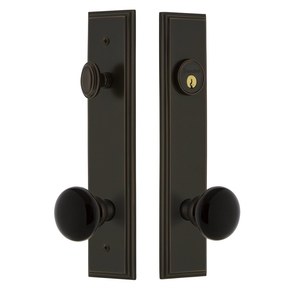Grandeur Tall Plate Complete Entry Set with Coventry Knob in Timeless Bronze